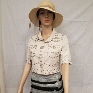 Jacket Studded Cotton Off White Brand New